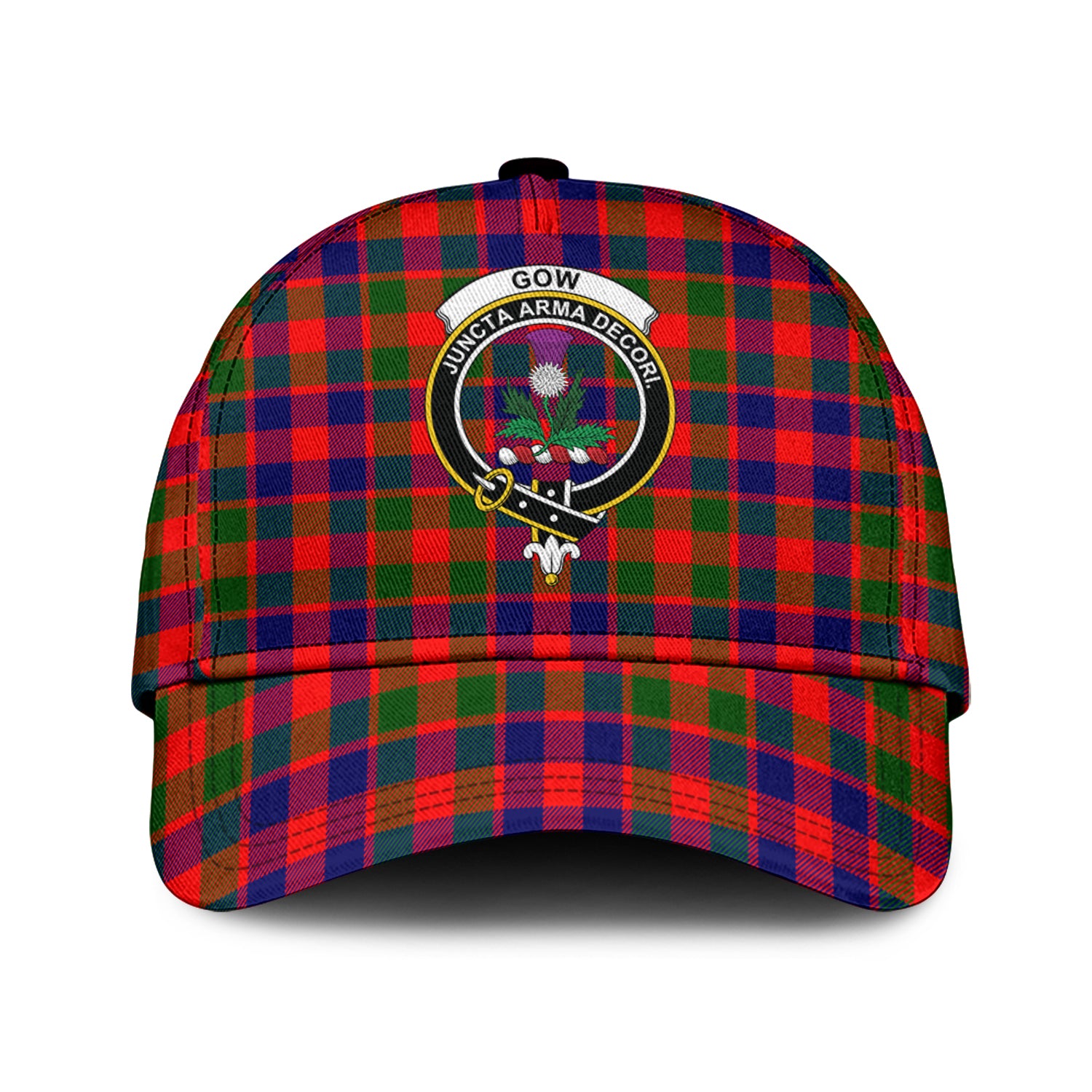 Gow of Skeoch Tartan Classic Cap with Family Crest Classic Cap Universal Fit - Tartan Vibes Clothing