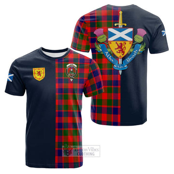 Gow of Skeoch Tartan Cotton T-shirt Alba with Scottish Lion Royal Arm Half Style