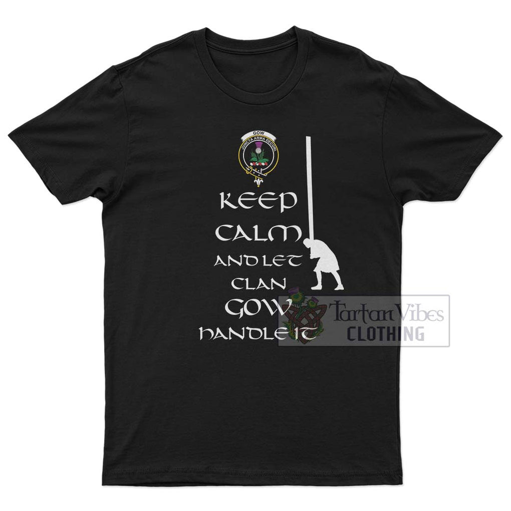 Gow of Skeoch Clan Men's T-Shirt: Keep Calm and Let the Clan Handle It Caber Toss Highland Games Style White - 2D-tartanvibesclothing