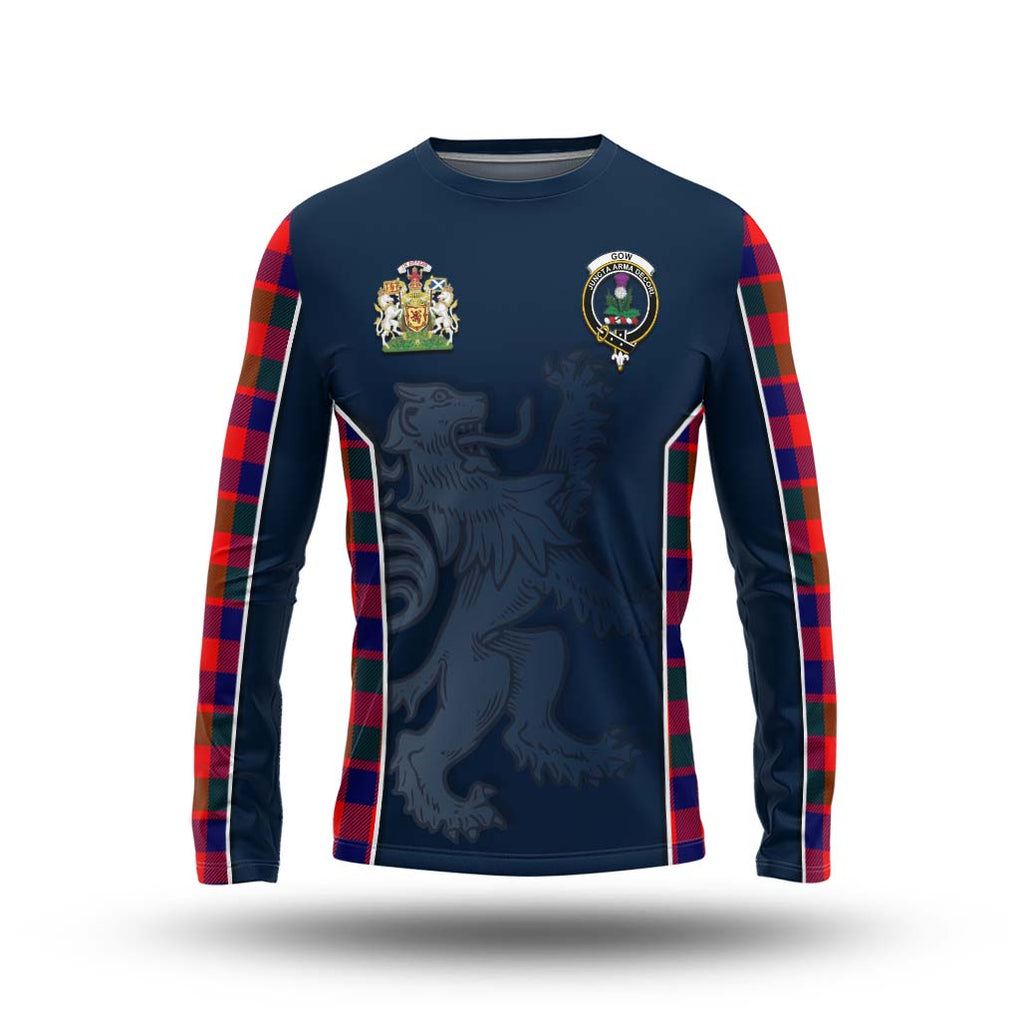 Gow of Skeoch Tartan Long Sleeve T-Shirt with Family Crest and Lion Rampant Vibes Sport Style Unisex - Tartan Vibes Clothing