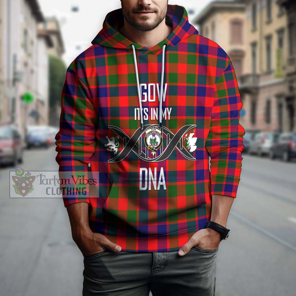 Gow of Skeoch Tartan Hoodie with Family Crest DNA In Me Style Pullover Hoodie - Tartanvibesclothing Shop