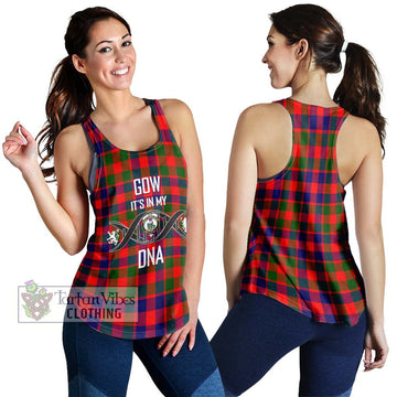 Gow of Skeoch Tartan Women's Racerback Tanks with Family Crest DNA In Me Style