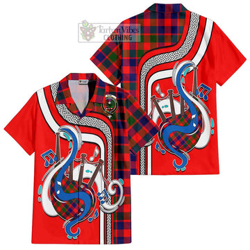 Gow of Skeoch Tartan Short Sleeve Button Shirt with Epic Bagpipe Style