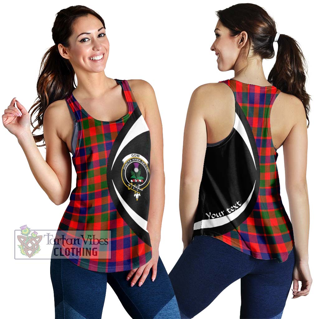 Gow of Skeoch Tartan Women's Racerback Tanks with Family Crest Circle Style 4XL - Tartan Vibes Clothing