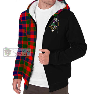 Gow of Skeoch Tartan Sherpa Hoodie with Family Crest and Half Of Me Style