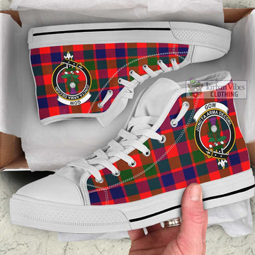 Gow of Skeoch Tartan High Top Shoes with Family Crest