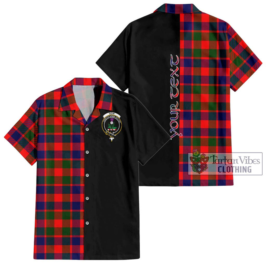 Gow of Skeoch Tartan Short Sleeve Button Shirt with Family Crest and Half Of Me Style Kid - Tartanvibesclothing Shop