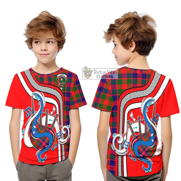 Gow of Skeoch Tartan Kid T-Shirt with Epic Bagpipe Style