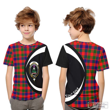 Gow of Skeoch Tartan Kid T-Shirt with Family Crest Circle Style