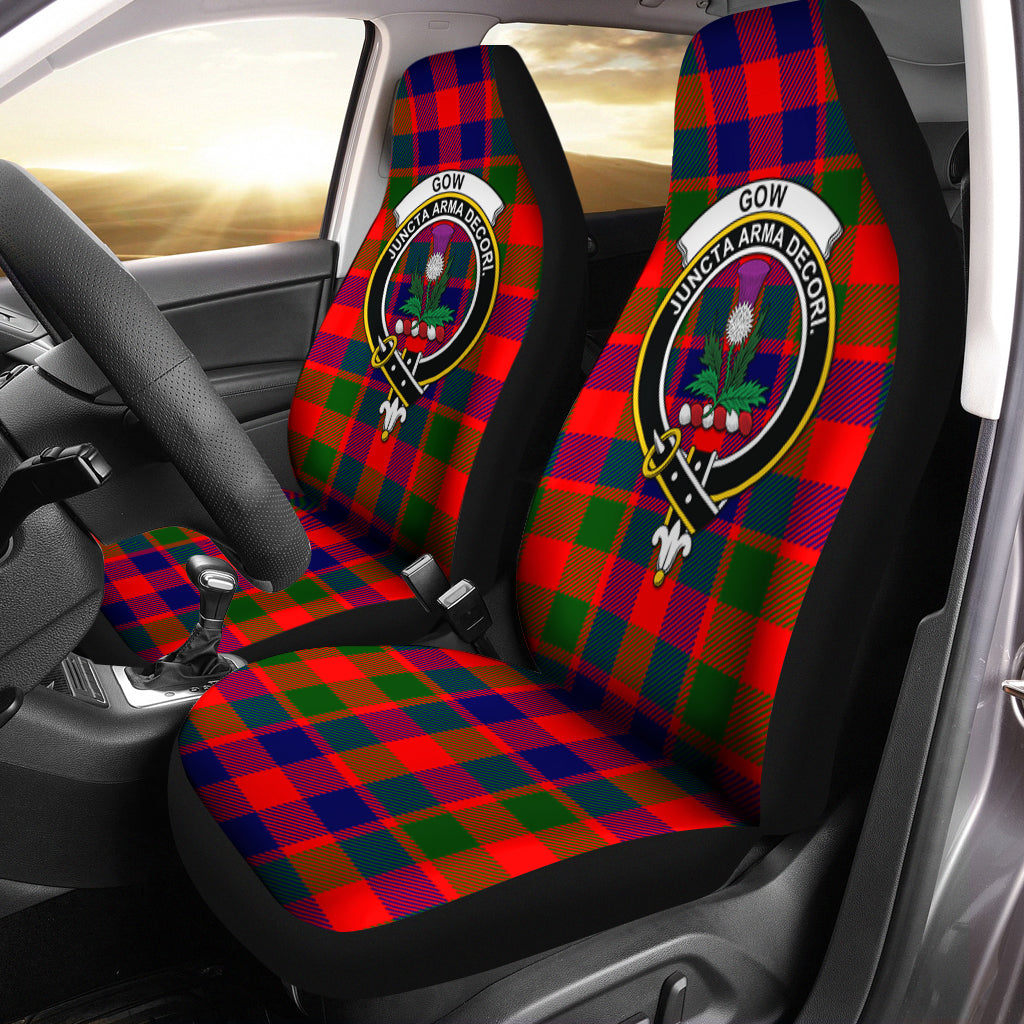 Gow of Skeoch Tartan Car Seat Cover with Family Crest One Size - Tartanvibesclothing