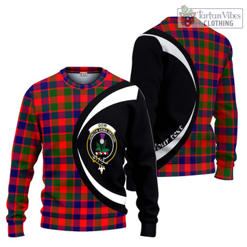 Gow of Skeoch Tartan Ugly Sweater with Family Crest Circle Style