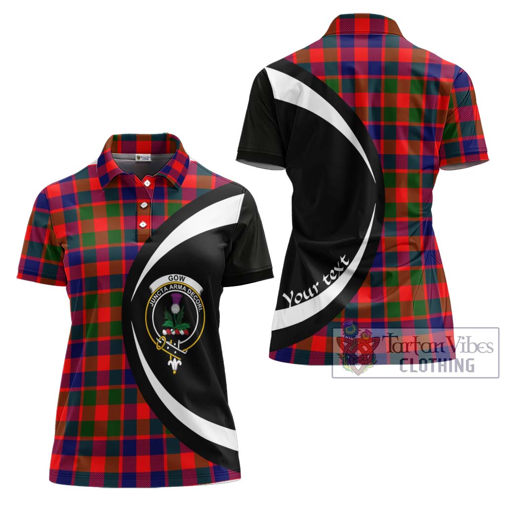 Gow of Skeoch Tartan Women's Polo Shirt with Family Crest Circle Style Women - Tartan Vibes Clothing