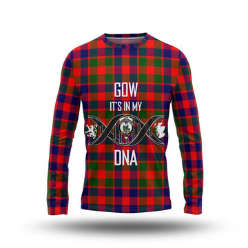 Gow of Skeoch Tartan Long Sleeve T-Shirt with Family Crest DNA In Me Style