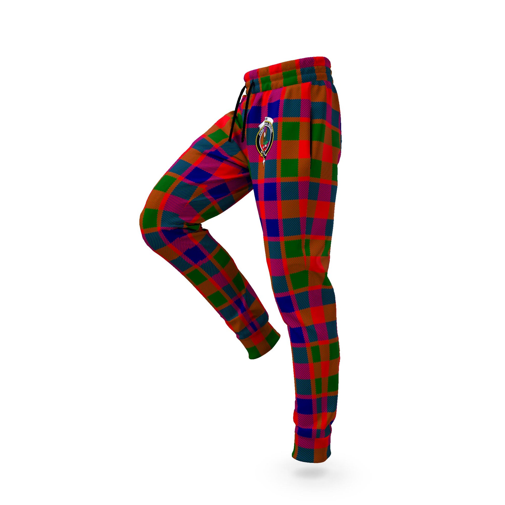 Gow of Skeoch Tartan Joggers Pants with Family Crest S - Tartan Vibes Clothing