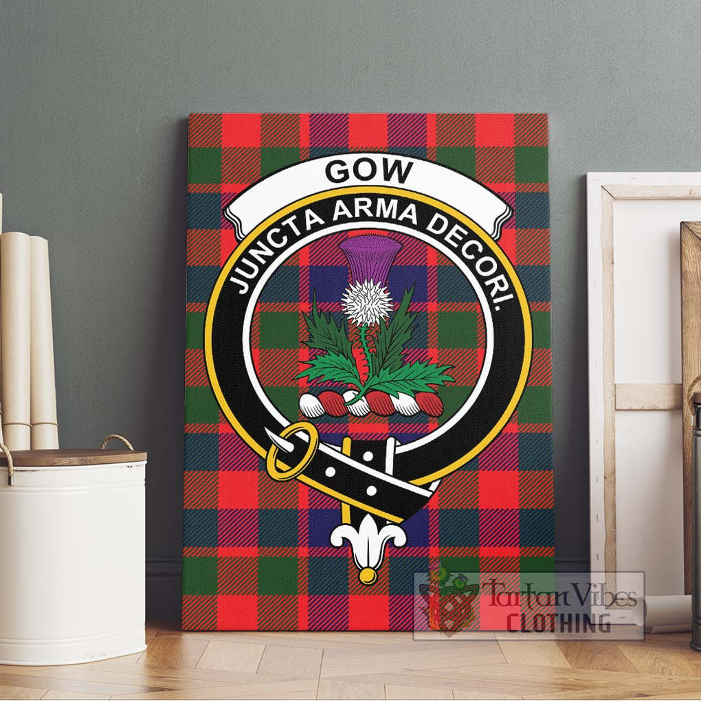 Gow of Skeoch Tartan Canvas Print Wall Art with Family Crest Without Frame - Tartan Vibes Clothing