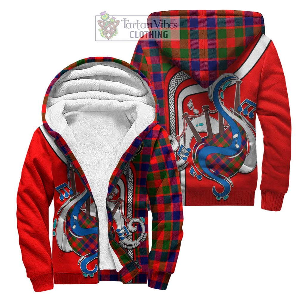 Gow of Skeoch Tartan Sherpa Hoodie with Epic Bagpipe Style Unisex S - Tartanvibesclothing Shop