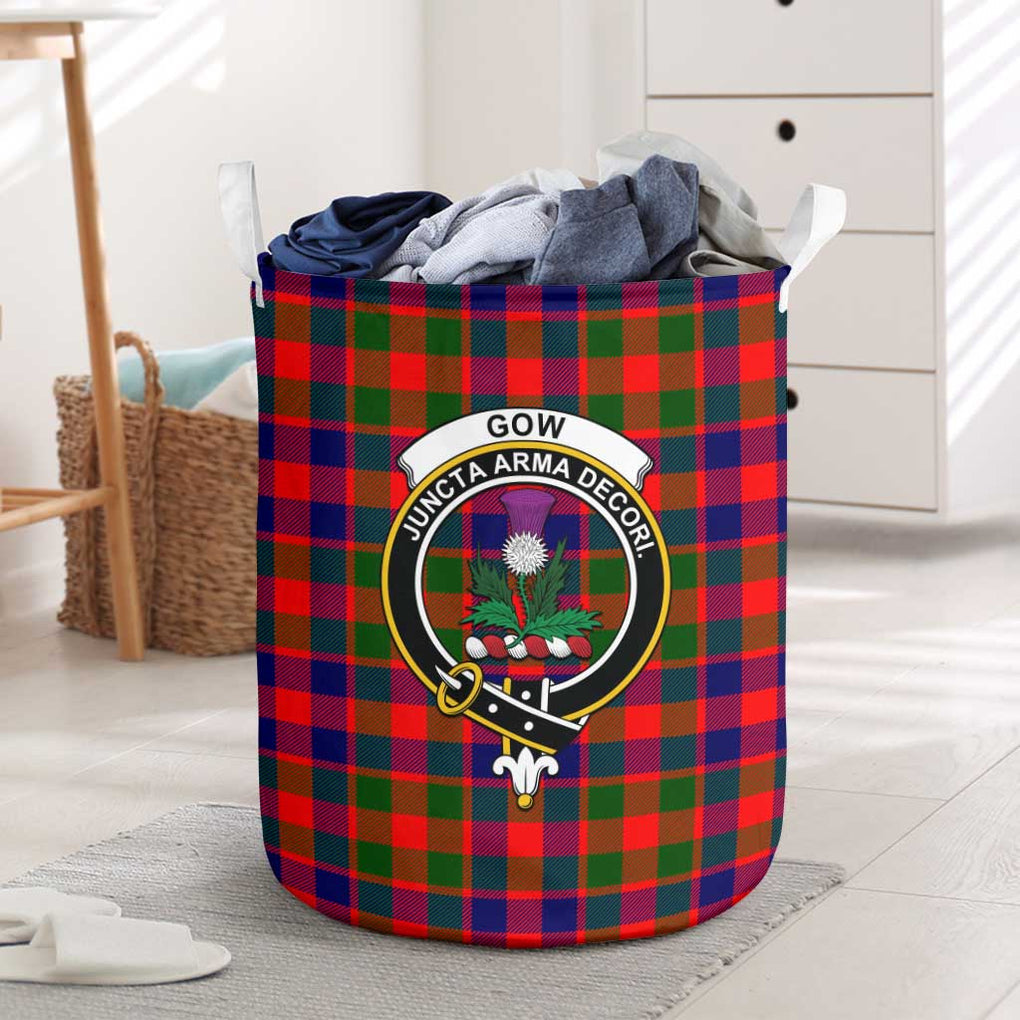 Gow of Skeoch Tartan Laundry Basket with Family Crest One Size - Tartanvibesclothing Shop