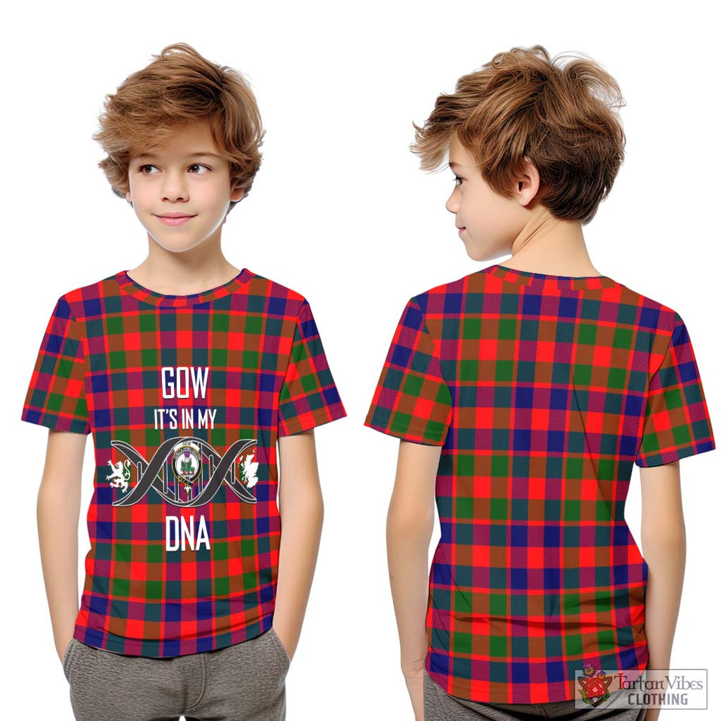 Gow of Skeoch Tartan Kid T-Shirt with Family Crest DNA In Me Style Youth XL Size14 - Tartanvibesclothing Shop