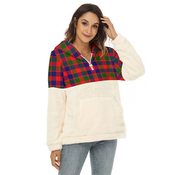 Gow of Skeoch Tartan Women's Borg Fleece Hoodie With Half Zip