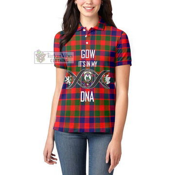 Gow of Skeoch Tartan Women's Polo Shirt with Family Crest DNA In Me Style