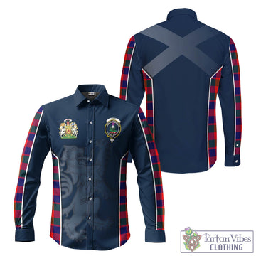 Gow of Skeoch Tartan Long Sleeve Button Up Shirt with Family Crest and Lion Rampant Vibes Sport Style