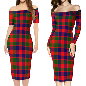 Gow of Skeoch Tartan Off Shoulder Lady Dress