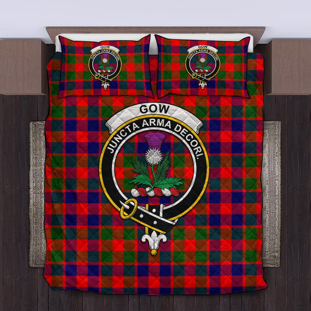 Gow of Skeoch Tartan Quilt Bed Set with Family Crest Twin - Tartan Vibes Clothing