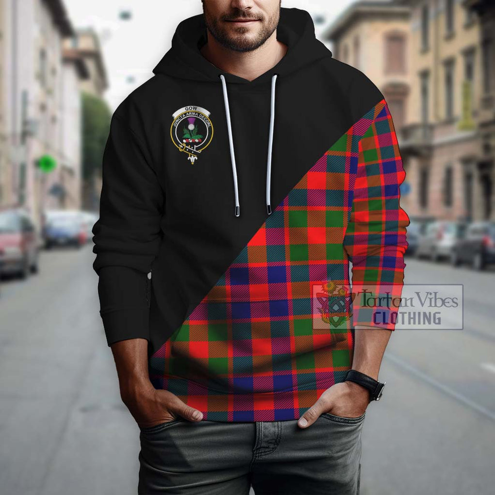 Gow of Skeoch Tartan Hoodie with Family Crest and Military Logo Style - Tartanvibesclothing Shop