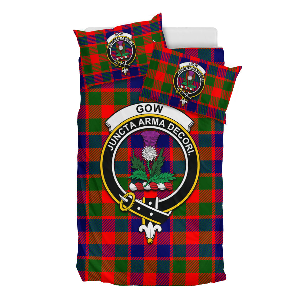 Gow of Skeoch Tartan Bedding Set with Family Crest - Tartan Vibes Clothing