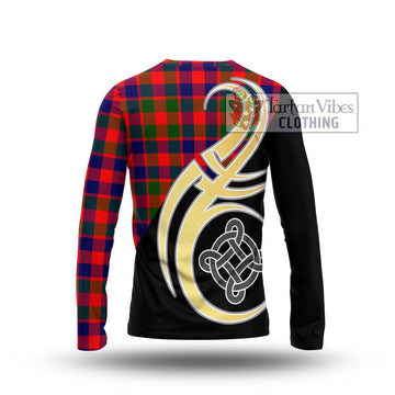 Gow of Skeoch Tartan Long Sleeve T-Shirt with Family Crest and Celtic Symbol Style