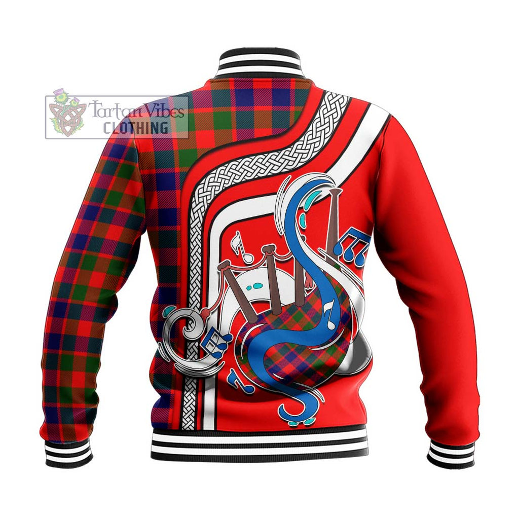 Tartan Vibes Clothing Gow of Skeoch Tartan Baseball Jacket with Epic Bagpipe Style