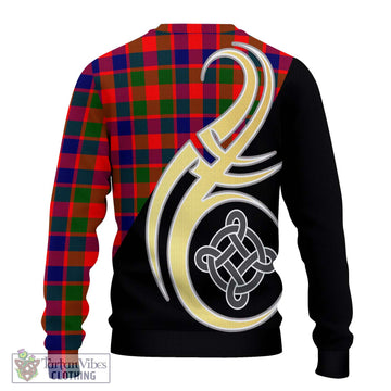 Gow of Skeoch Tartan Ugly Sweater with Family Crest and Celtic Symbol Style