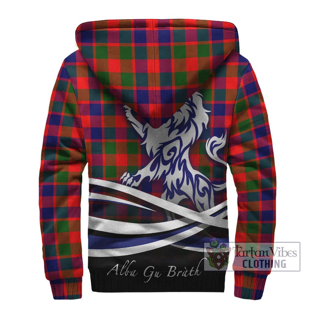 Gow of Skeoch Tartan Sherpa Hoodie with Alba Gu Brath Regal Lion Emblem - Tartanvibesclothing Shop