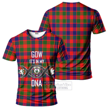 Gow of Skeoch Tartan T-Shirt with Family Crest DNA In Me Style