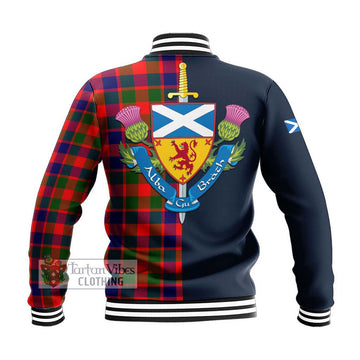 Gow of Skeoch Tartan Baseball Jacket Alba with Scottish Lion Royal Arm Half Style