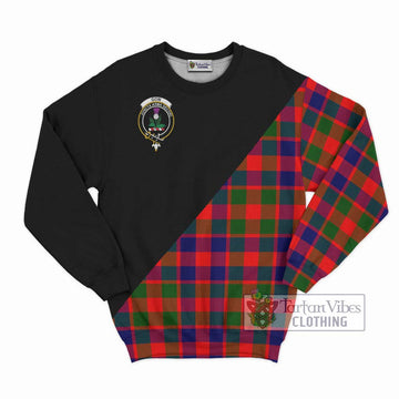 Gow of Skeoch Tartan Sweatshirt with Family Crest and Military Logo Style