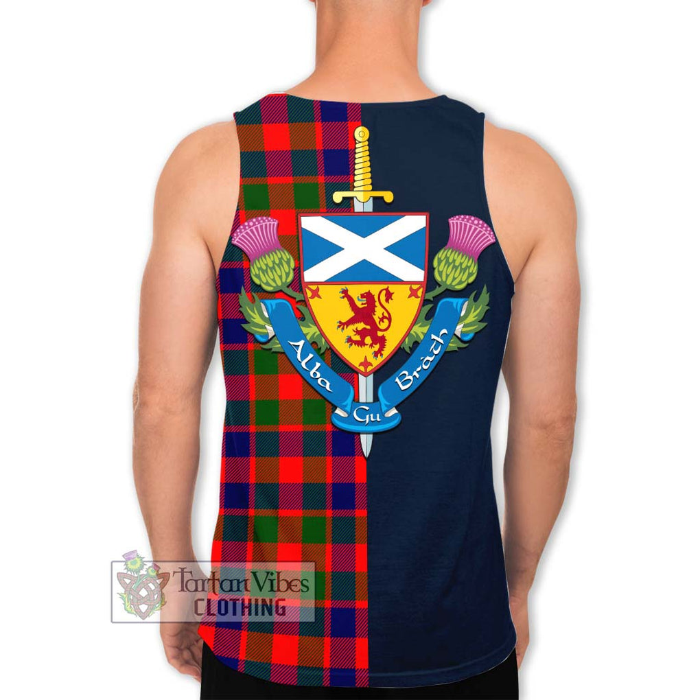 Tartan Vibes Clothing Gow of Skeoch Tartan Men's Tank Top with Scottish Lion Royal Arm Half Style