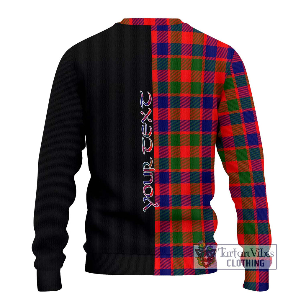 Gow of Skeoch Tartan Knitted Sweater with Family Crest and Half Of Me Style - Tartanvibesclothing Shop