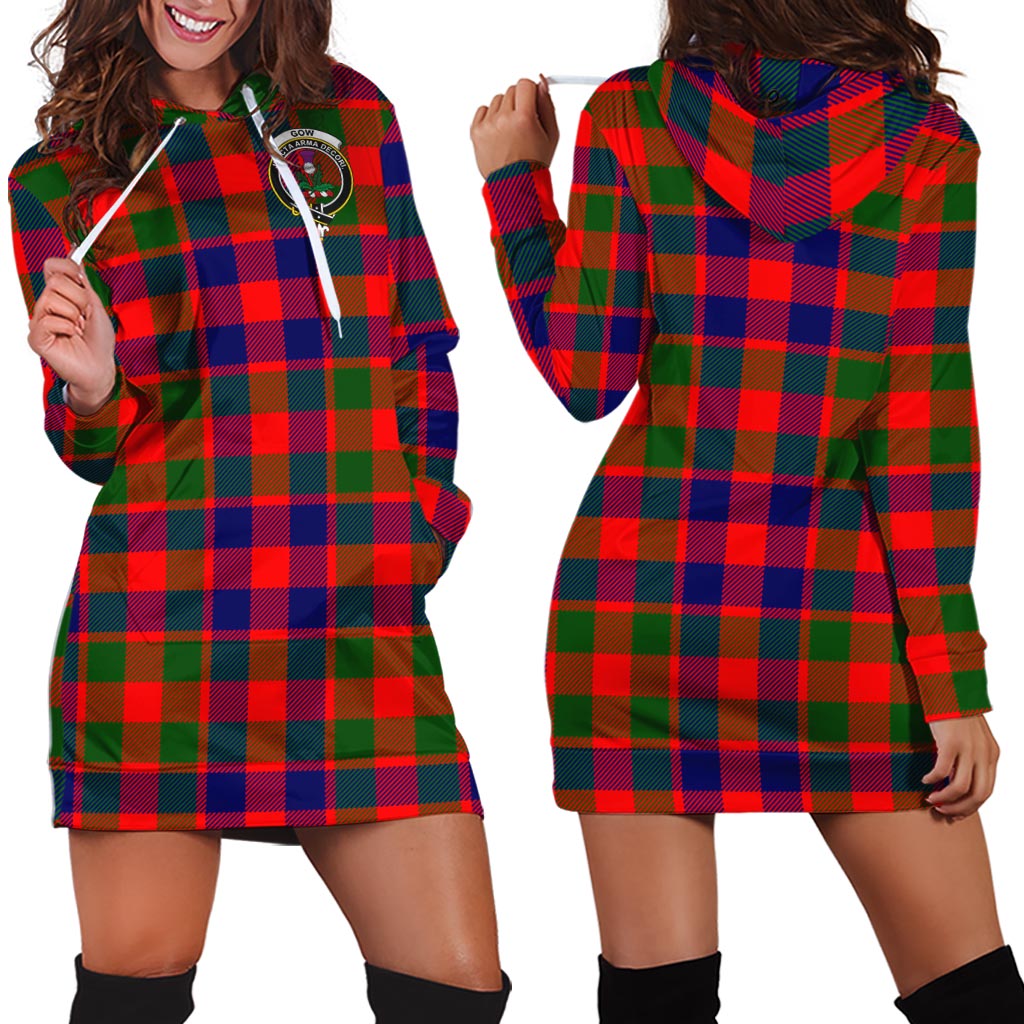 Gow of Skeoch Tartan Hoodie Dress with Family Crest - Tartan Vibes Clothing