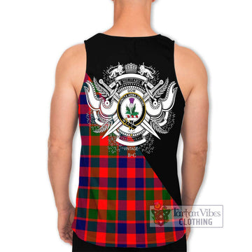 Gow of Skeoch Tartan Men's Tank Top with Family Crest and Military Logo Style