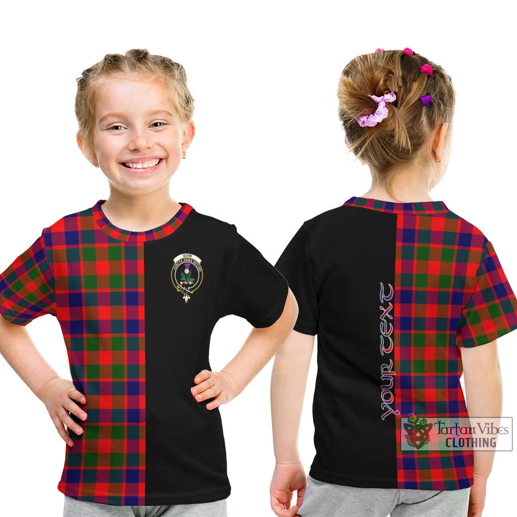 Gow of Skeoch Tartan Kid T-Shirt with Family Crest and Half Of Me Style - Tartanvibesclothing Shop