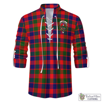 Gow of Skeoch Tartan Men's Scottish Traditional Jacobite Ghillie Kilt Shirt with Family Crest