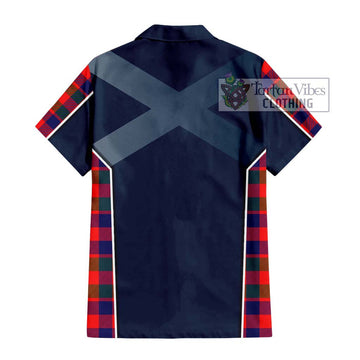 Gow of Skeoch Tartan Short Sleeve Button Shirt with Family Crest and Lion Rampant Vibes Sport Style