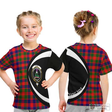 Gow of Skeoch Tartan Kid T-Shirt with Family Crest Circle Style