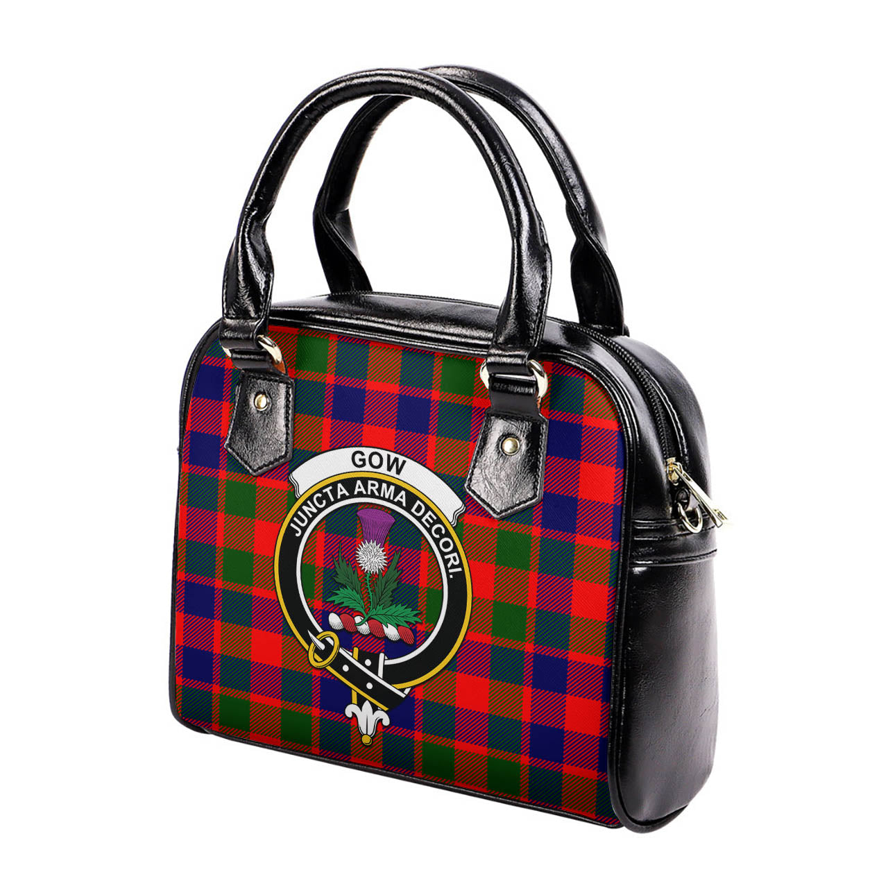 Gow of Skeoch Tartan Shoulder Handbags with Family Crest - Tartanvibesclothing