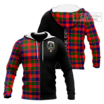 Gow of Skeoch Tartan Knitted Hoodie with Family Crest and Half Of Me Style