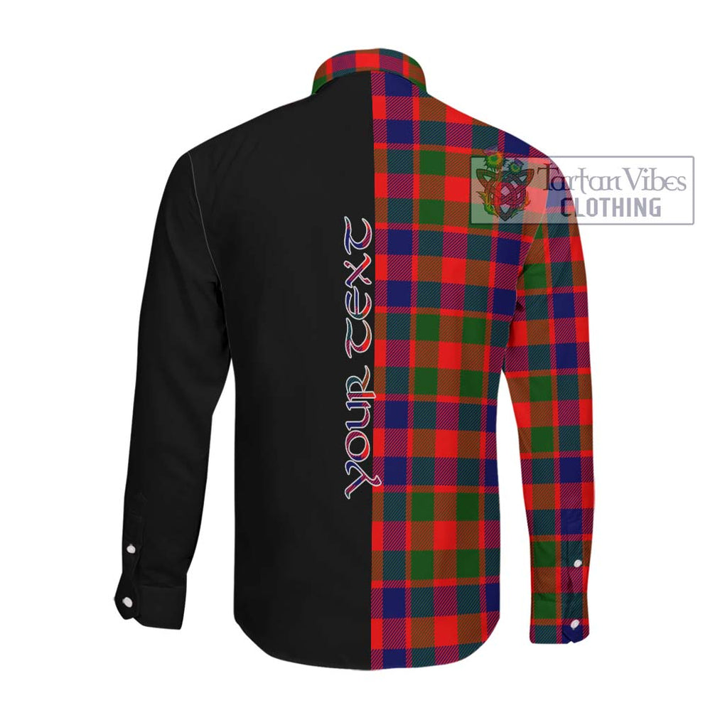 Gow of Skeoch Tartan Long Sleeve Button Shirt with Family Crest and Half Of Me Style Men's Shirt - Tartanvibesclothing Shop