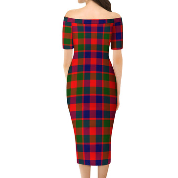 Gow of Skeoch Tartan Off Shoulder Lady Dress