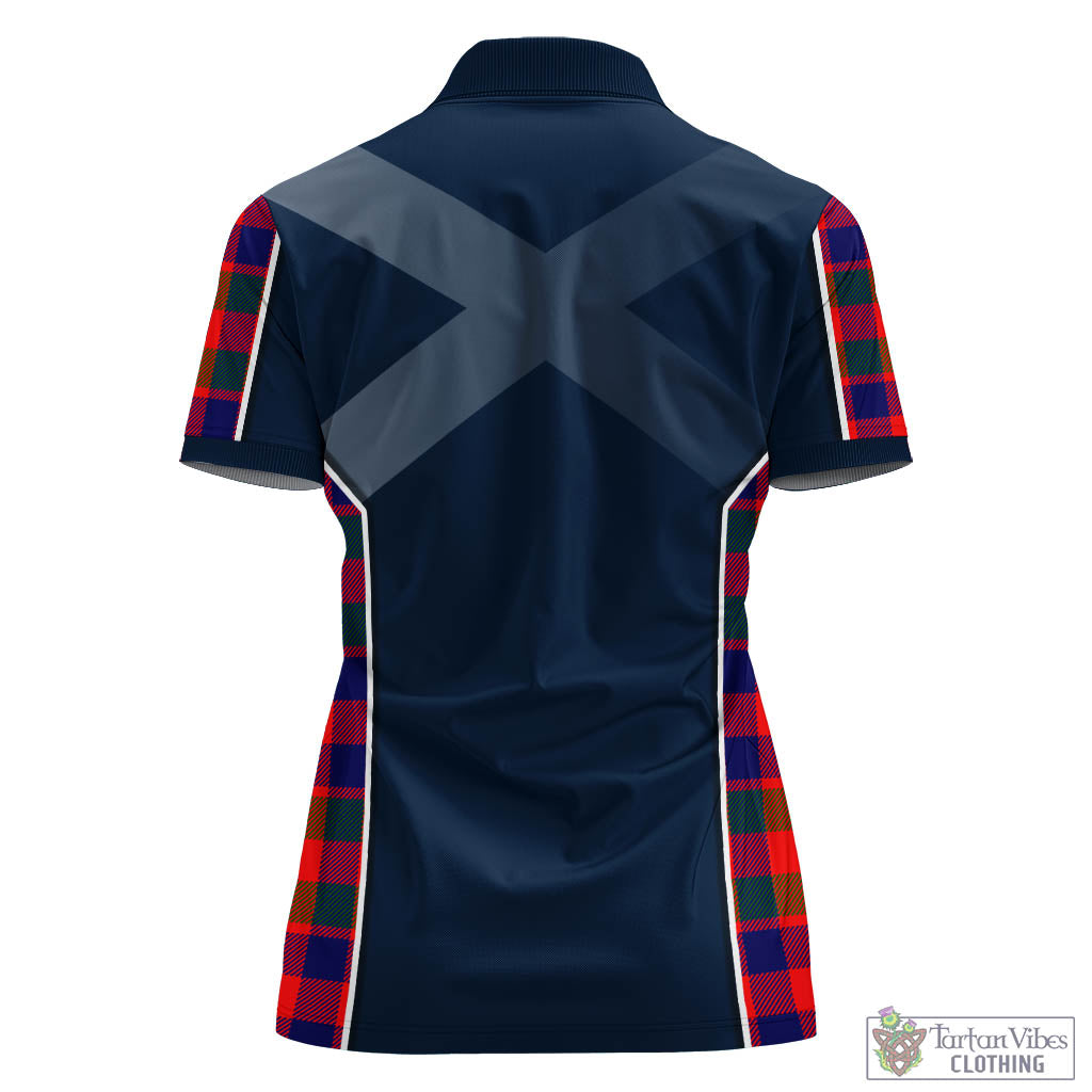 Gow of Skeoch Tartan Women's Polo Shirt with Family Crest and Lion Rampant Vibes Sport Style - Tartan Vibes Clothing