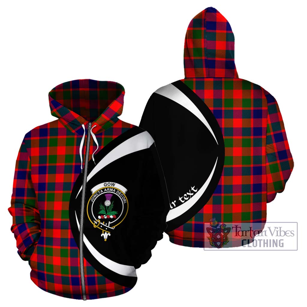 Tartan Vibes Clothing Gow of Skeoch Tartan Hoodie with Family Crest Circle Style